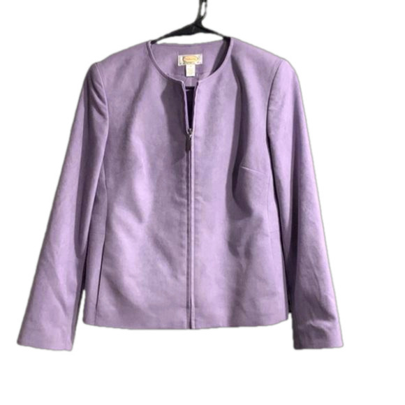 Talbots lavender size 4 soft zipper down jacket - Picture 1 of 6